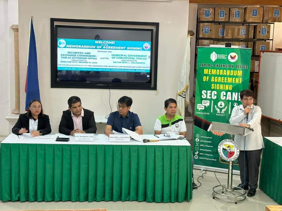 MOA Signing para sa SEC Communication, Advocacy, and Network (SEC-CAN) Project sa bayan ng Concepcion